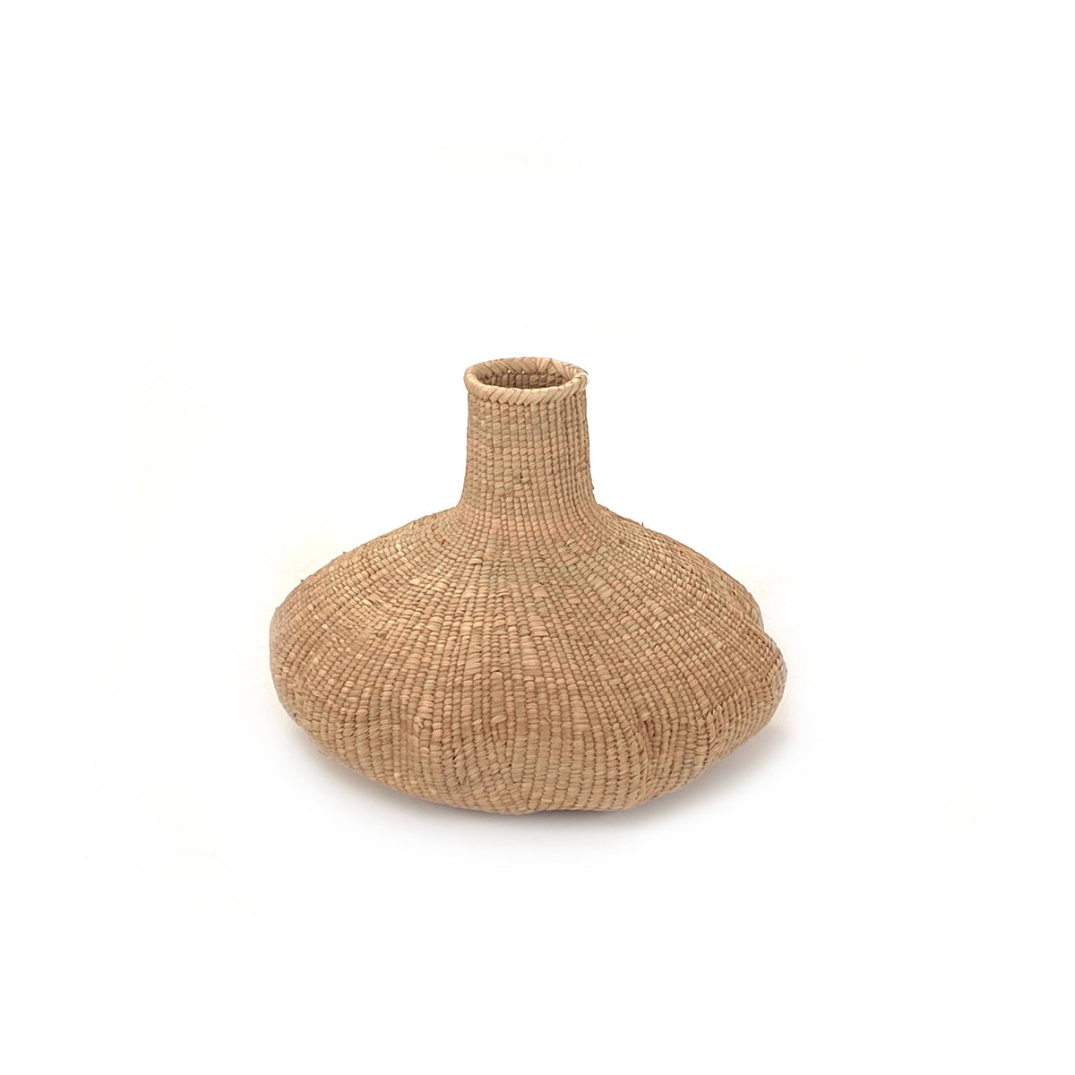 Woven Garlic baskets on a white background